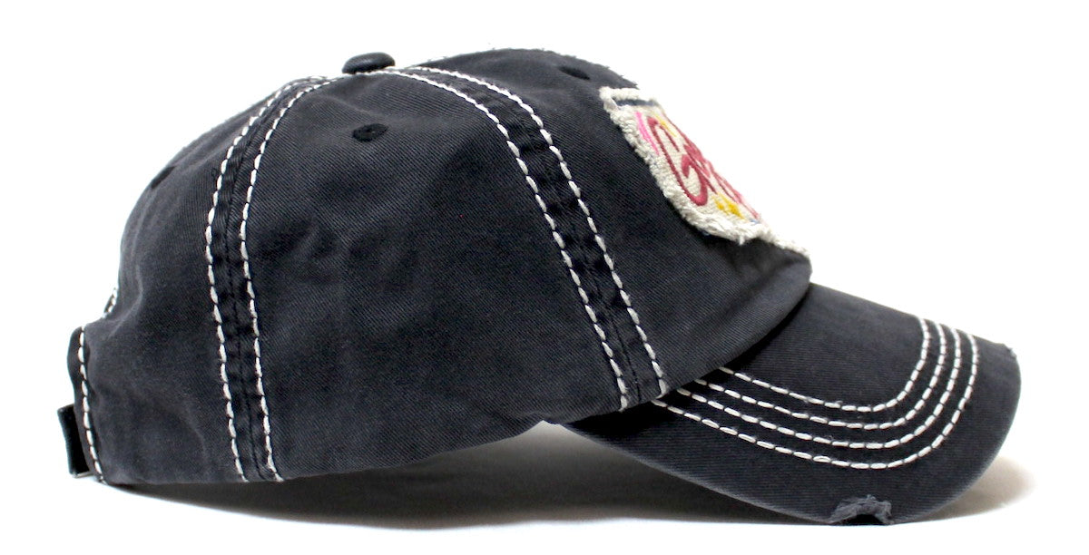 CAPS 'N VINTAGE Unisex Adjustable Ballcap GOD Bless America Patch Embroidery Hat, Black