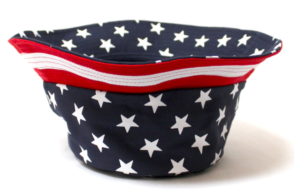 CAPS 'N VINTAGE Unisex USA Bucket Hat American Flag Colors, One Size Navy