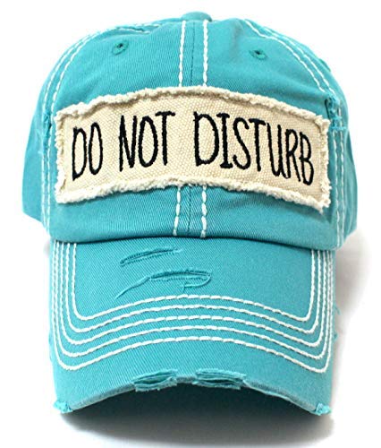 Turquoise DO NOT Disturb Patch Embroidery Cap - Caps 'N Vintage 