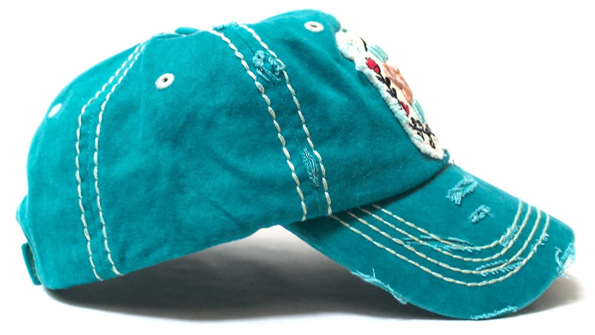 CAPS 'N VINTAGE Women's Adjustable Ballcap Home Sweet Home Patch Embroidery Monogram Hat
