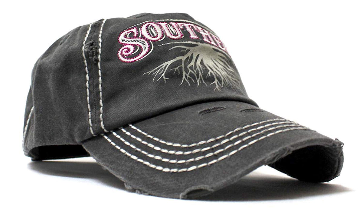 Southern Roots Sparkle Monogram Cap in Vintage Black - Caps 'N Vintage 