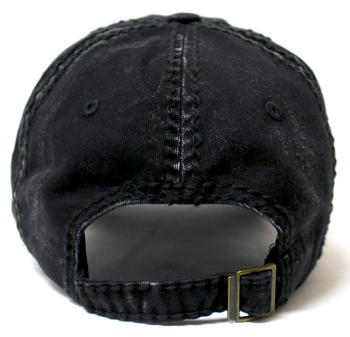 Classic Ballcap Blue Line Patriotic USA Police Department Memorial American Flag Vintage Hat, Black - Caps 'N Vintage 
