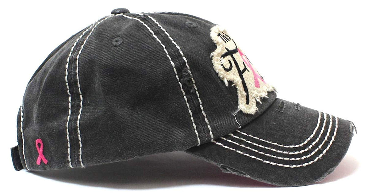 CAPS 'N VINTAGE Pink Ribbon This is My Fight Hat Breast Cancer Hat - Caps 'N Vintage 