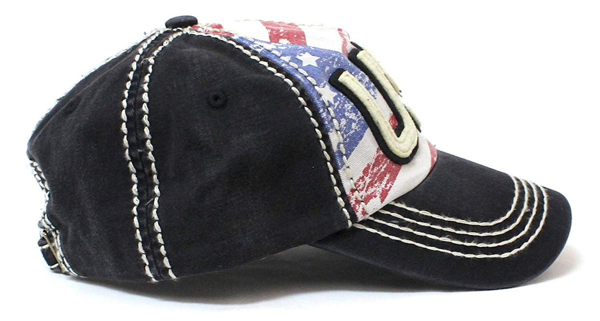 Blk USA & Flag Vintage Classic Ballcap - Caps 'N Vintage 