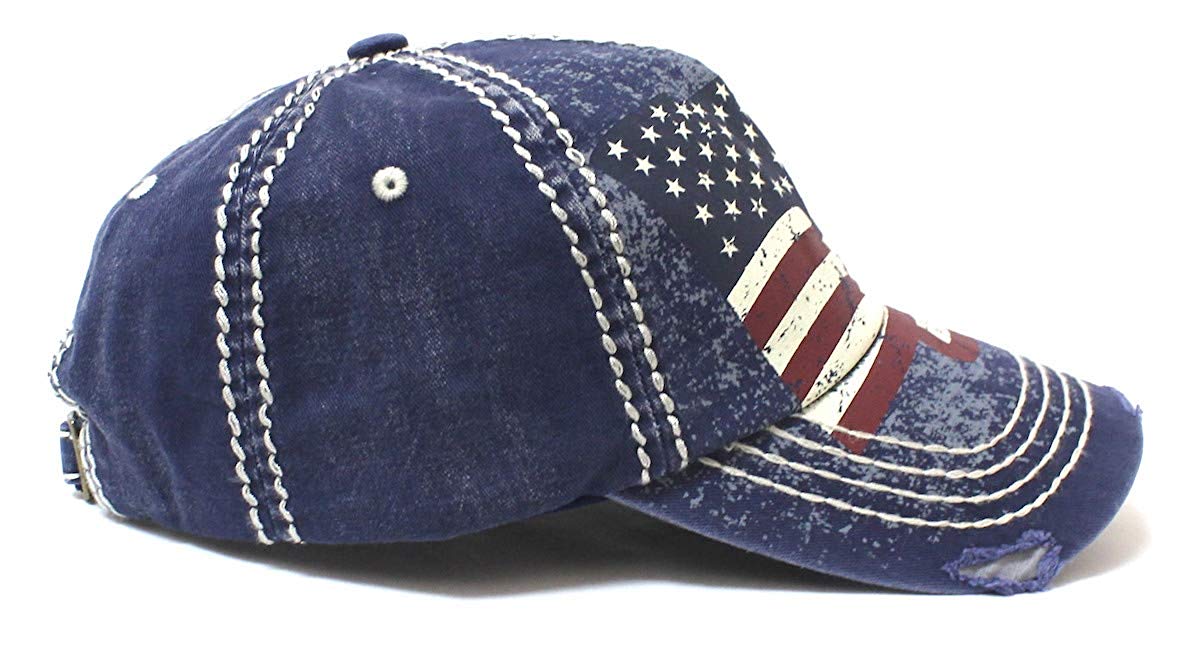 New! Amercan Navy Folding USA Flag Vintage Ballcap - Caps 'N Vintage 