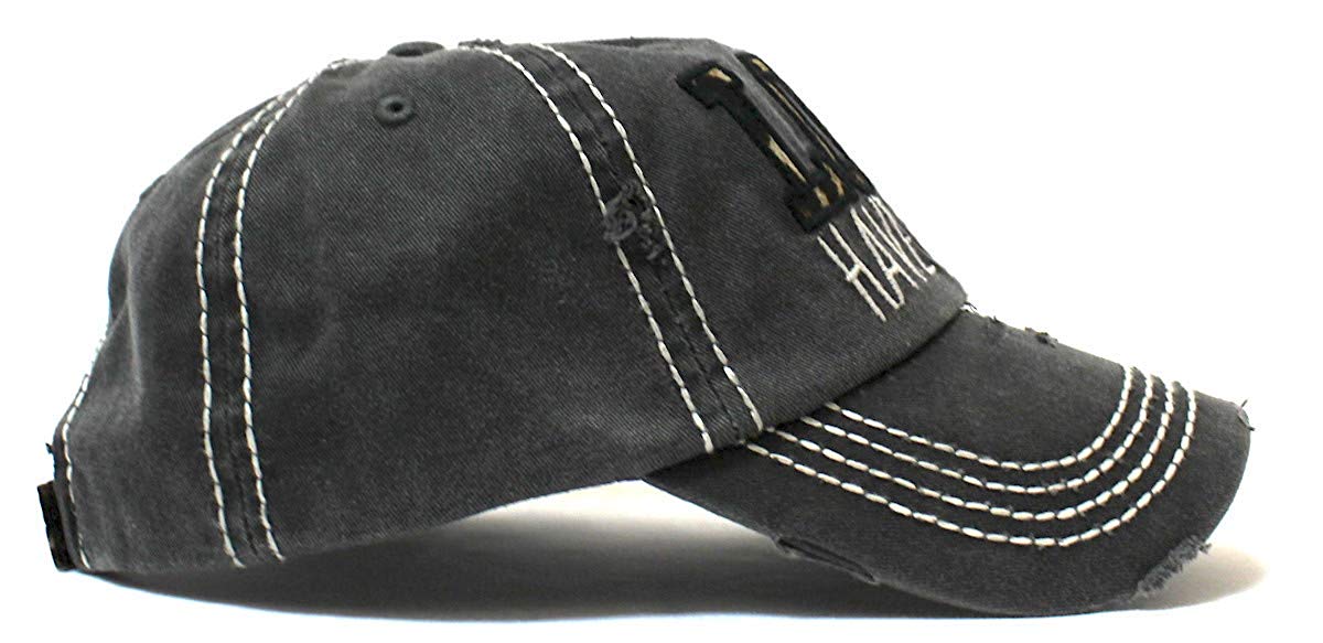 CAPS 'N VINTAGE Women's Hat Lord Have Mercy Leopard Embroidery Cap, Graphite Blk - Caps 'N Vintage 