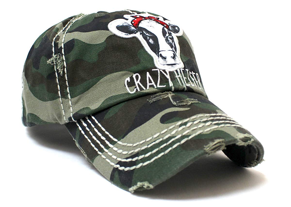 Crazy Heifer Cow Patch Embroidery Hat - Caps 'N Vintage 