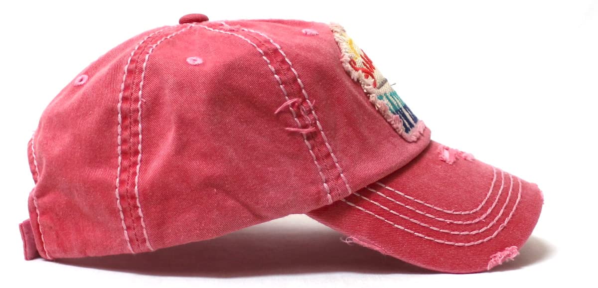 CAPS 'N VINTAGE Women's Sunshine and Whiskey Patch Embroidery Monogram Hat