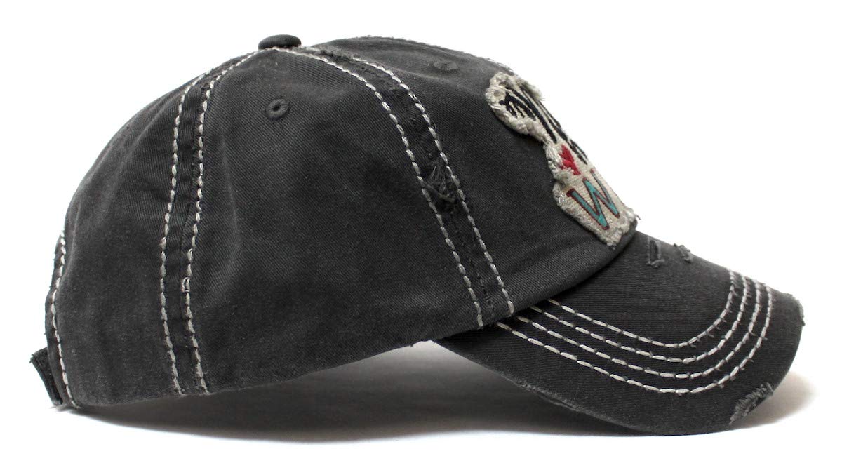 Women's Ballcap Need More Wine for The Love of Vino Patch Embroidery Hat, Vintage Black
