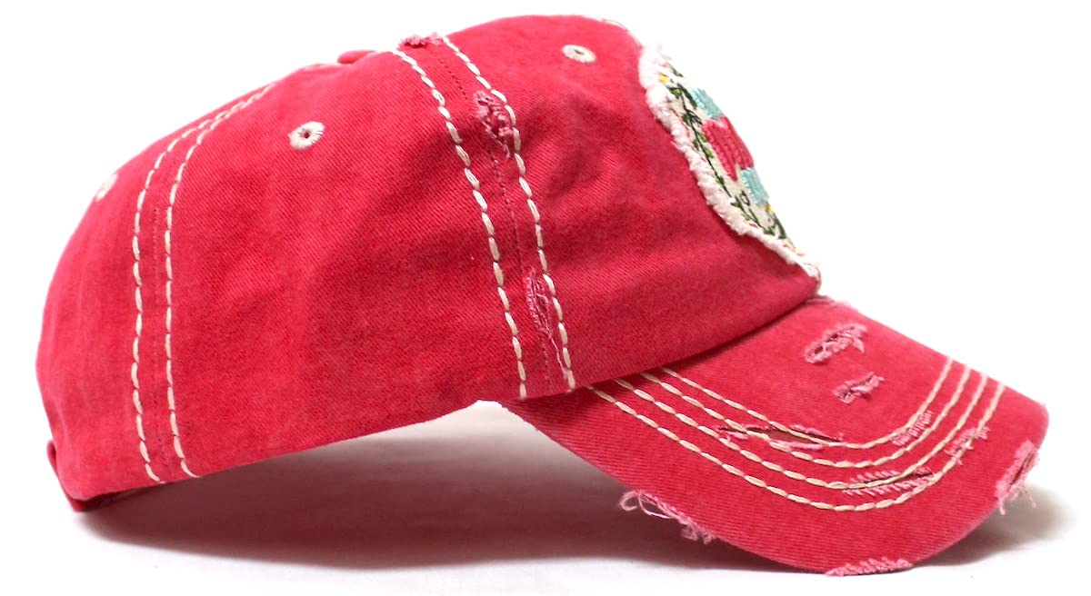 Women's Ballcap Wife, Mom, Boss Floral Patch Embroidery Monogram Hat