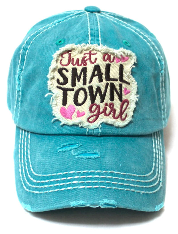 CAPS 'N VINTAGE Women's Ballcap Just a Small Town Girl Patch Embroidery Monogram Hat