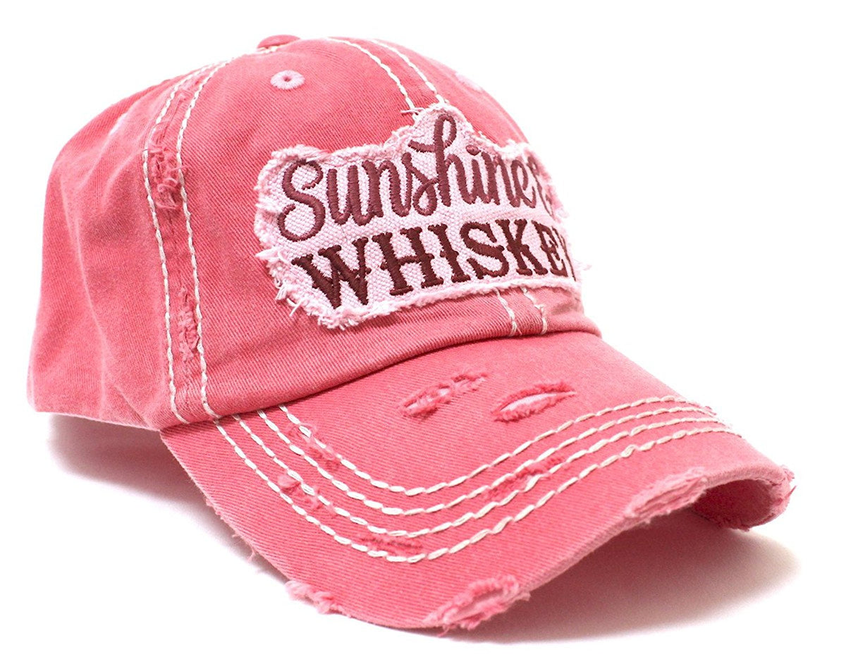 NEW!! Rose "Sunshine & Whiskey" Distressed Hat - Caps 'N Vintage 