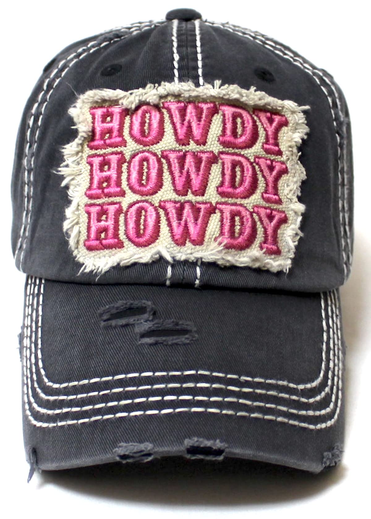 CAPS 'N VINTAGE Women's Howdy Howdy Howdy Patch Embroidery Monogram Hat