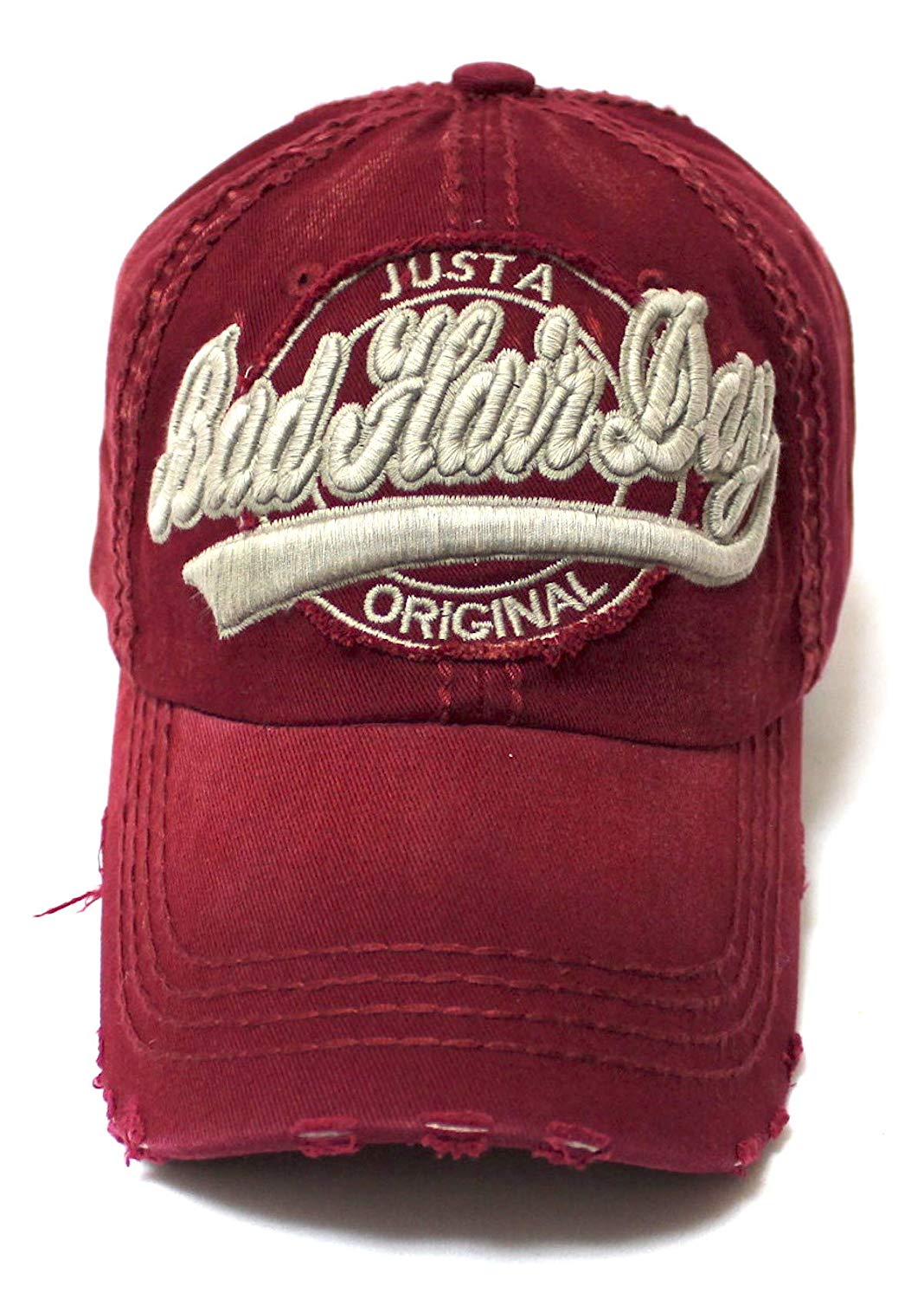 Classic Low Profile Bad Hair Day Original Ball Cap, Varsity Burgundy - Caps 'N Vintage 