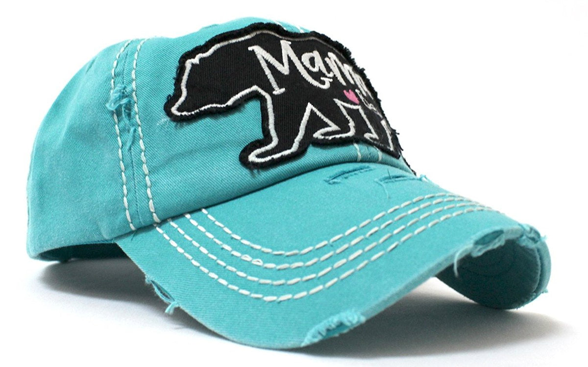 CAPS 'N VINTAGE Mama <3 Bear Geometric Shape Patch Embroidery Hat - Caps 'N Vintage 