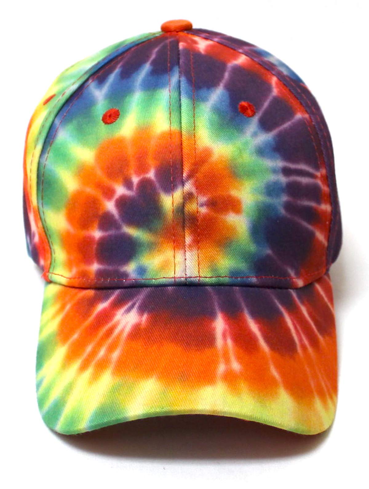 Unisex Fashion Spiral Gradient Tie-Dye Adjustable Baseball Hat, Multicolor