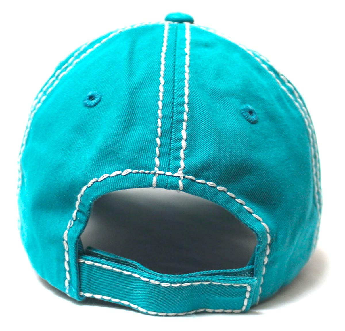 Women's Baseball Cap Faith Over Fear Glitter Monogram Hat, Turquoise Blue - Caps 'N Vintage 