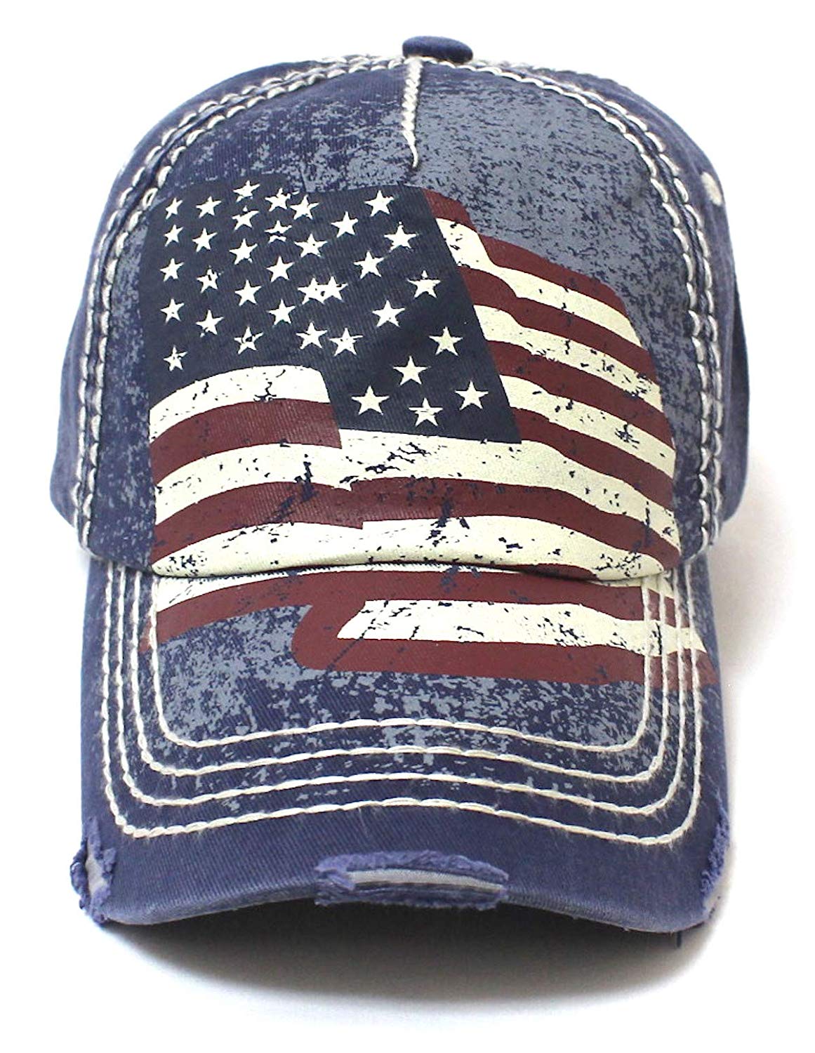 New! Amercan Navy Folding USA Flag Vintage Ballcap - Caps 'N Vintage 