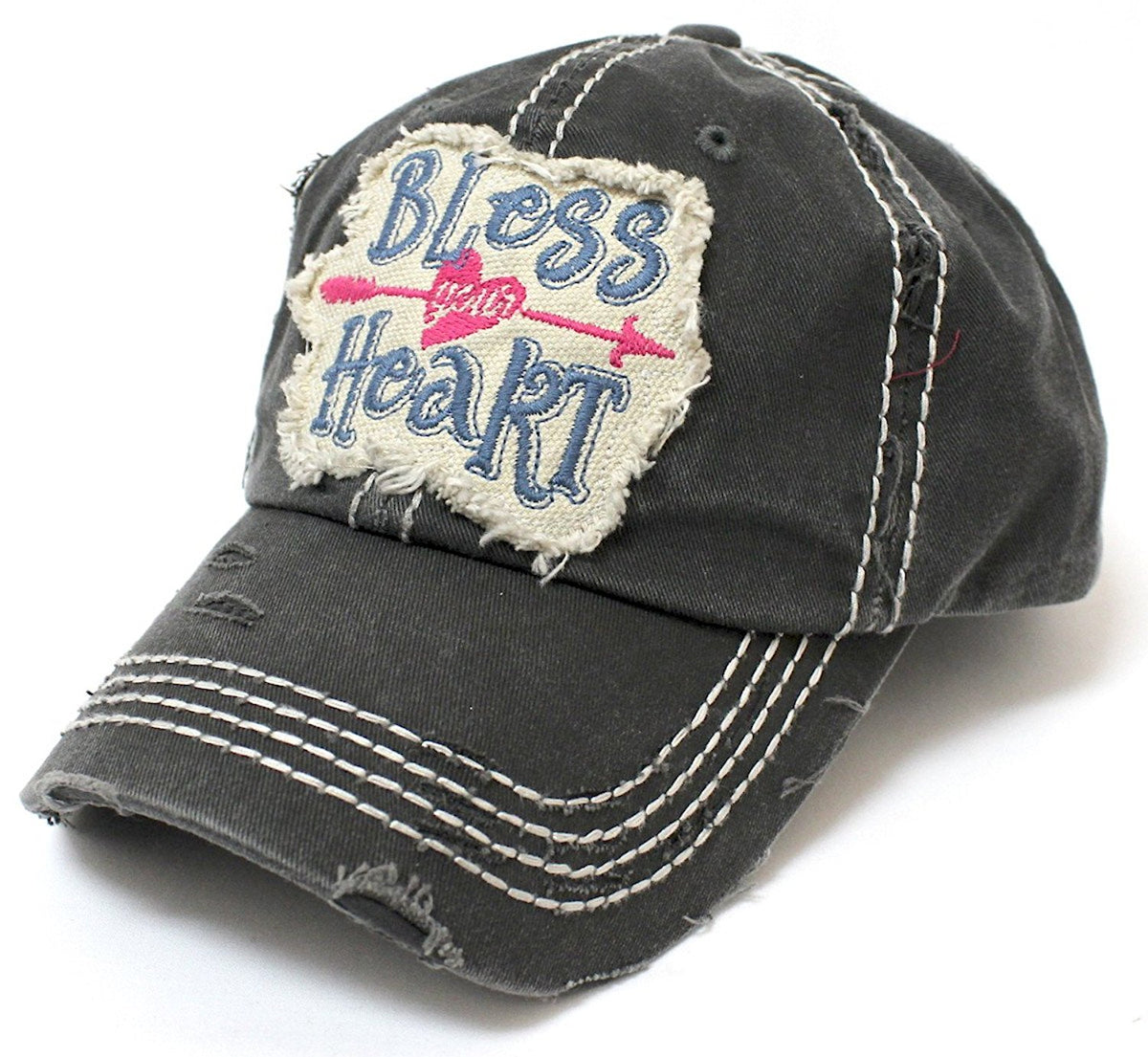 CAPS 'N VINTAGE Women's Bless Your Heart Vintage Embroidery Baseball Hat - Caps 'N Vintage 