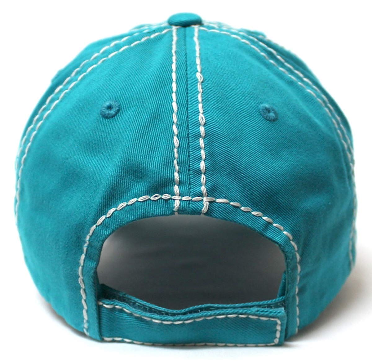 Women's Vintage Mama Graphic Cap, Spring Floral Lace Bear Embroidery, Turquoise - Caps 'N Vintage 
