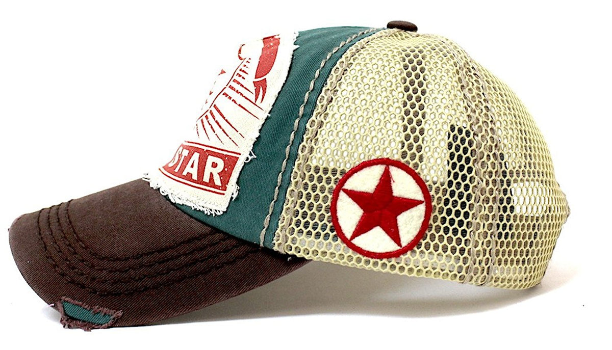 CAPS 'N VINTAGE Meshback Lonestar Distressed, Patch Embroidery Trucker Hat - Caps 'N Vintage 