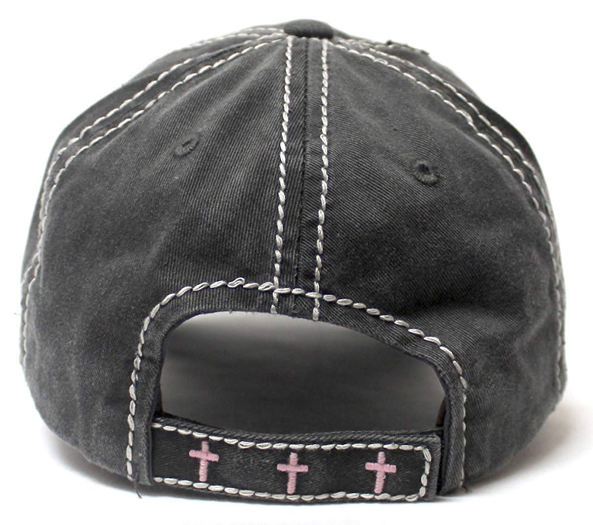 Women's Baseball Cap Jesus Loves This Hot Mess Heart Patch Embroidery Hat, Vintage Black - Caps 'N Vintage 