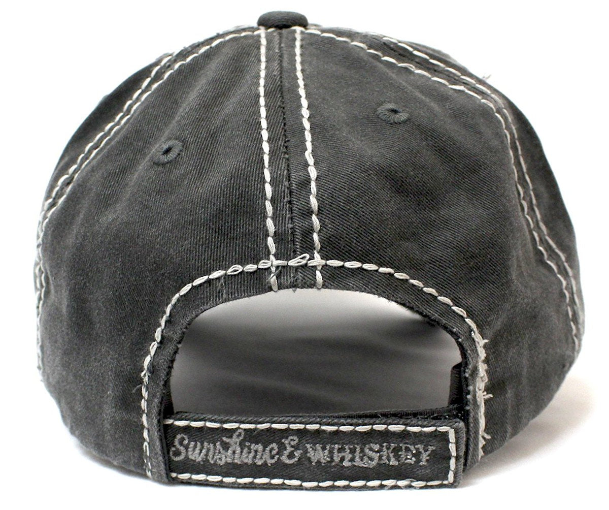 NEW!! "Sunshine & Whiskey" Distressed Vintage Hat - Caps 'N Vintage 