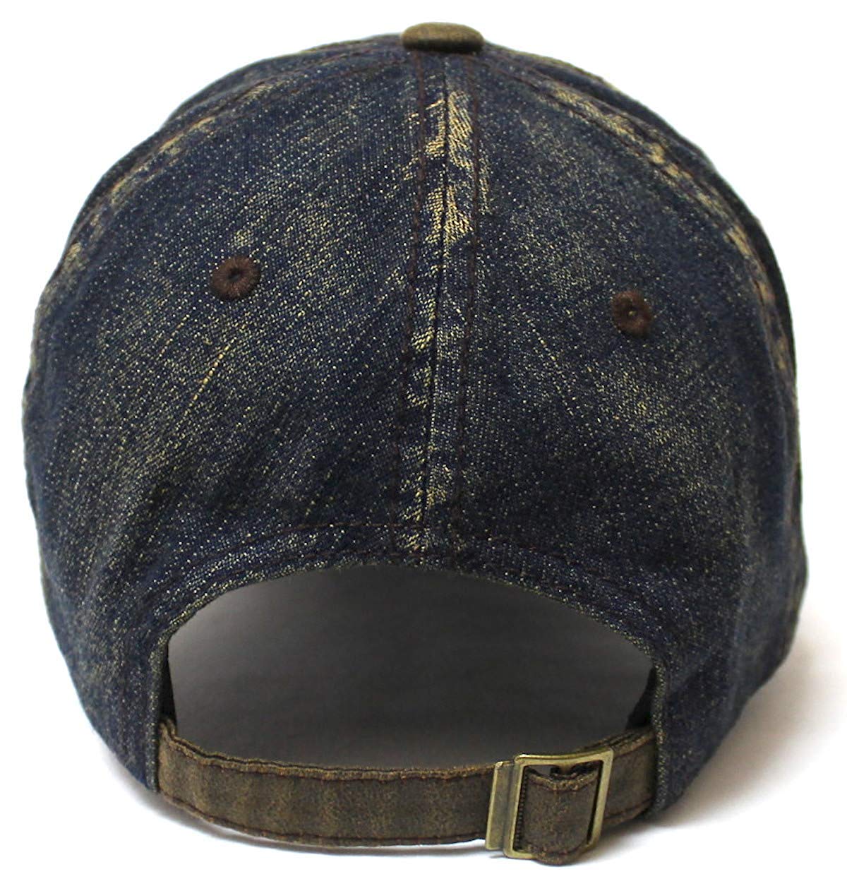 Classic Ballcap American Cowboy Wild Wild West Patch Embroidery Vintage Hat, Sand Denim - Caps 'N Vintage 