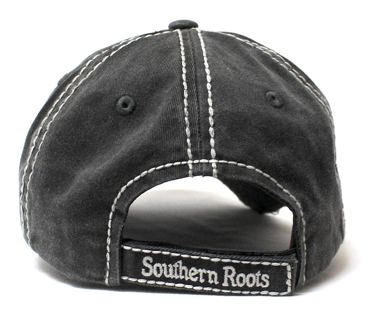 Southern Roots Sparkle Monogram Cap in Vintage Black - Caps 'N Vintage 