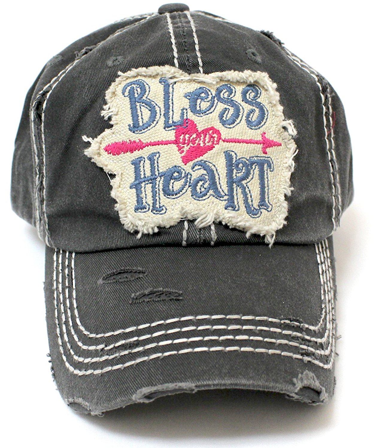 CAPS 'N VINTAGE Women's Bless Your Heart Vintage Embroidery Baseball Hat - Caps 'N Vintage 