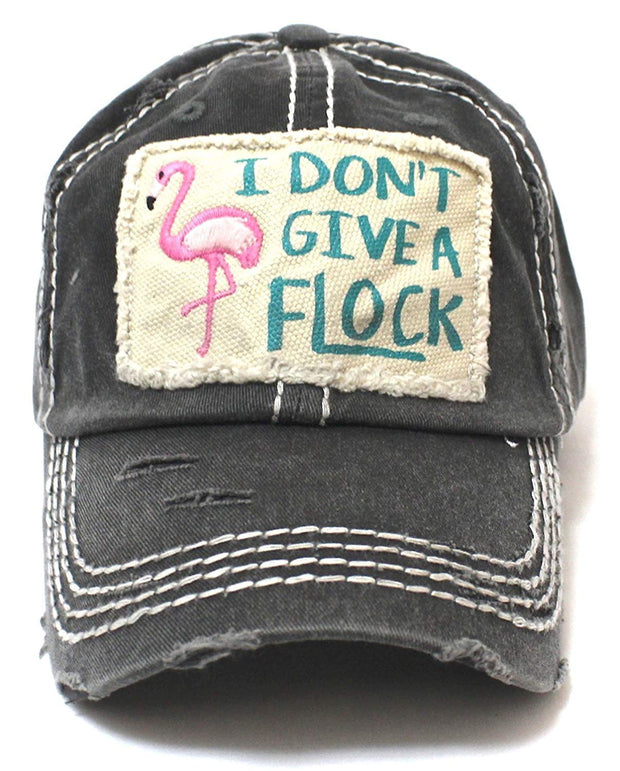 BLK I Don't Give a Flock Flamingo Patch Embroidery Hat - Caps 'N Vintage 