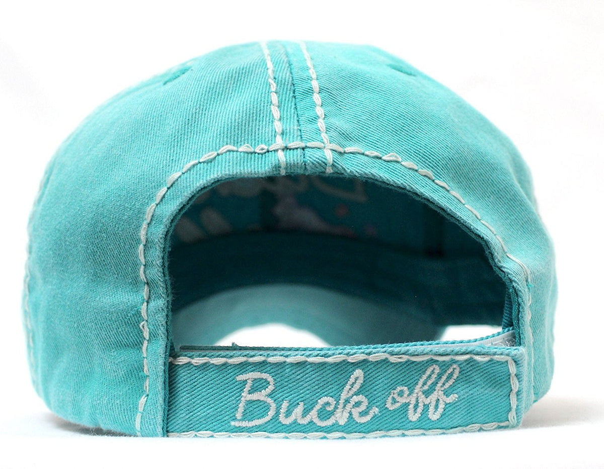 CAPS 'N VINTAGE Turquoise Buck Off Wild Horse Embroidery Baseball Cap - Caps 'N Vintage 