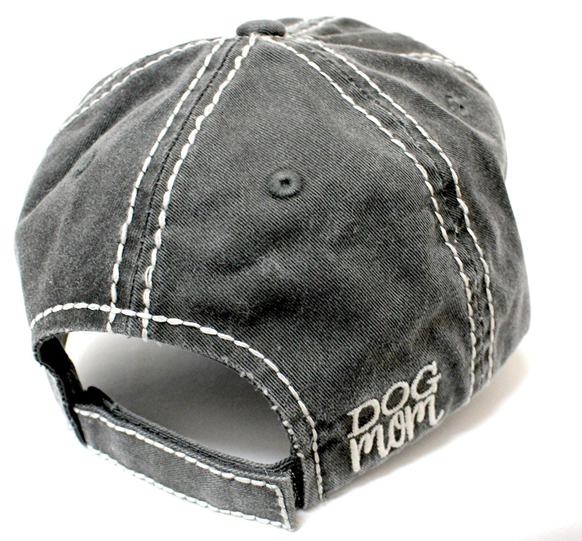CAPS 'N VINTAGE Vintage Black Dog MOM Patch Embroidery Baseball Hat - Caps 'N Vintage 
