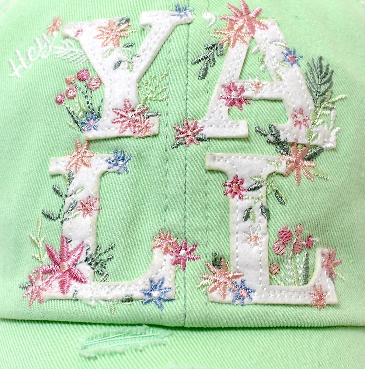LILAC & FRESH MINT GREEN Women's Hey Y'all Spring Floral Cap - Caps 'N Vintage 