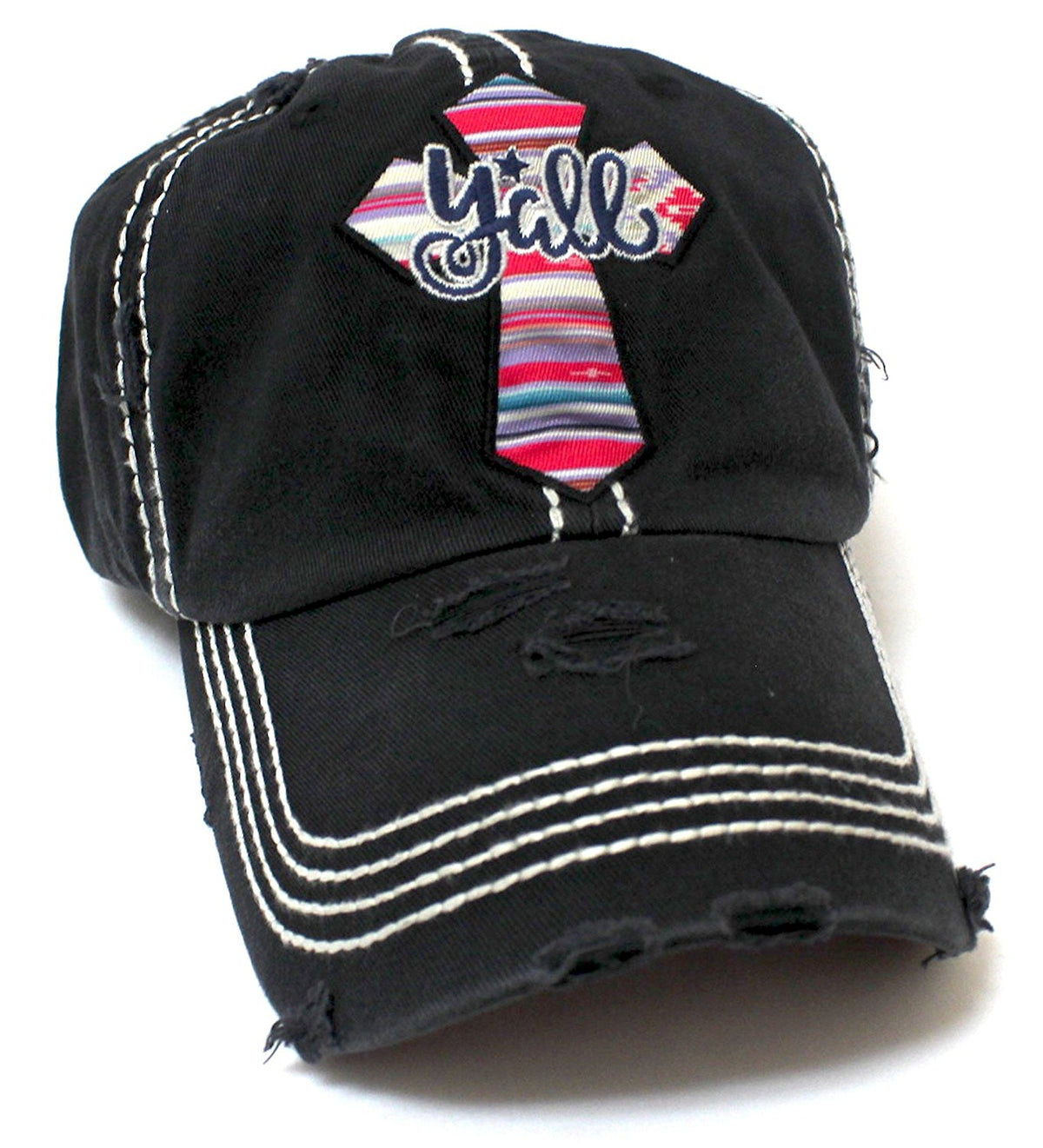 CAPS 'N VINTAGE Serape Y'all Cross Embroidery Hat - Caps 'N Vintage 