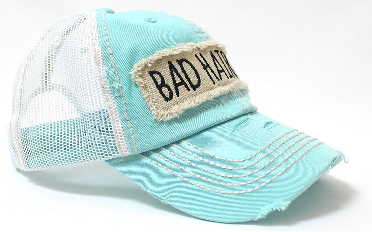 NEW! SUMMER MESH COLLECTION: MINT "BAD HAIR DAY" Vintage Trucker Hat - Caps 'N Vintage 