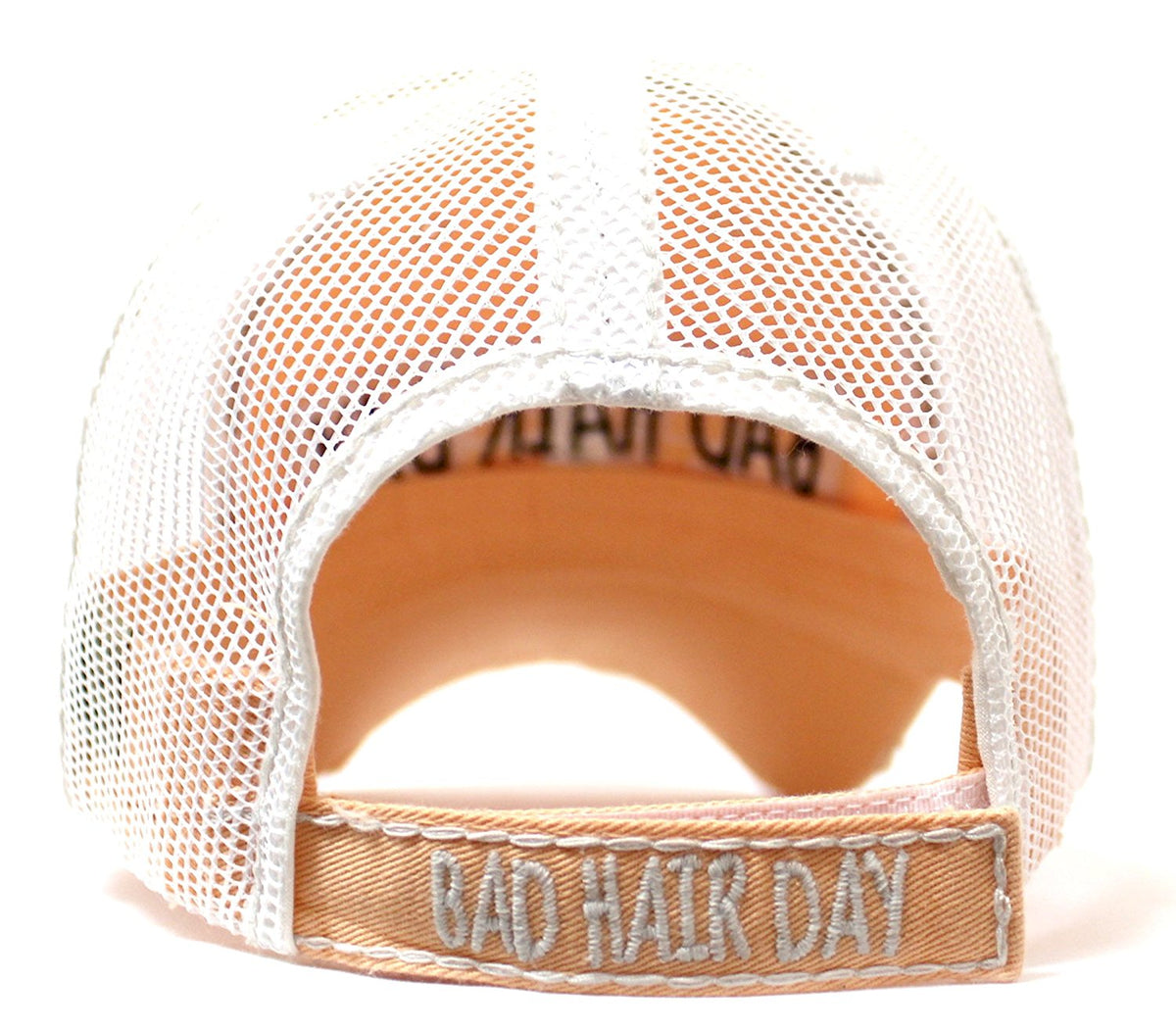 NEW! SUMMER MESH COLLECTION: Peaches & Cream "BAD HAIR DAY" Vintage Trucker Hat - Caps 'N Vintage 
