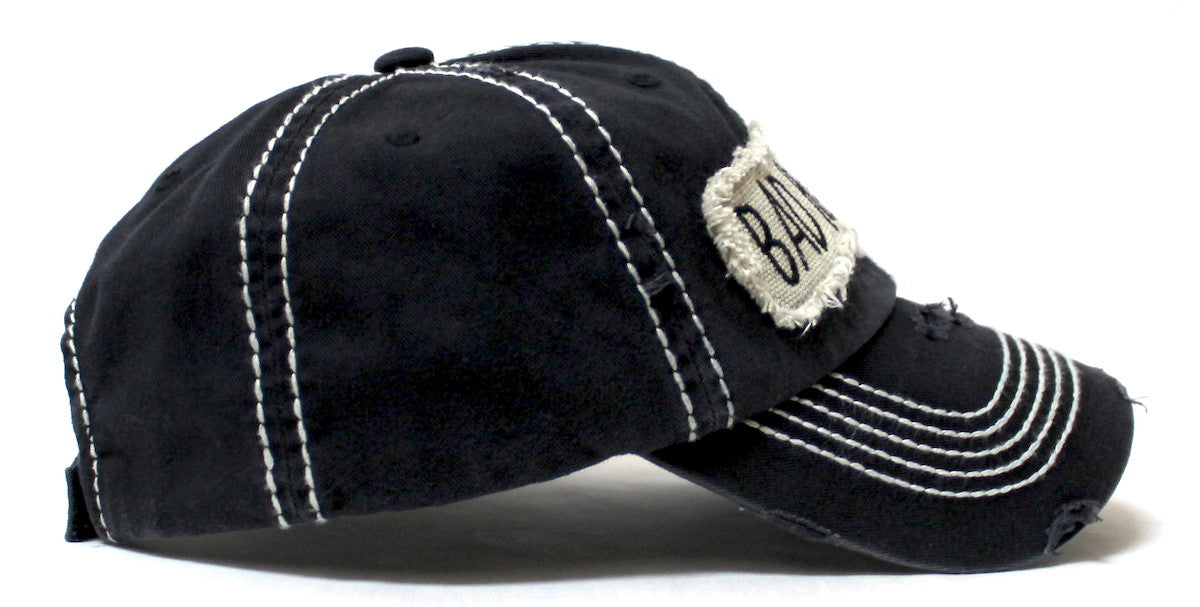 Onyx Black "BAD HAIR DAY" Embroidery Patch Baseball Cap
