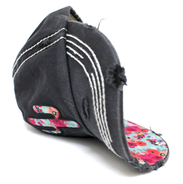 CAPS 'N VINTAGE Women's Floral Pattern Cactus Embroidery Cap - Caps 'N Vintage 