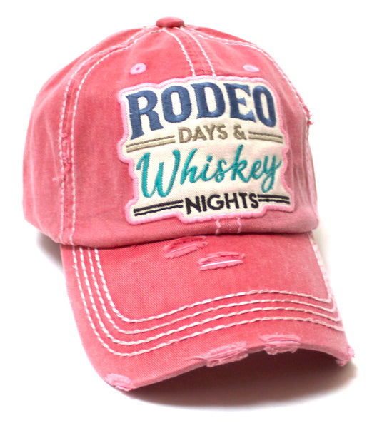 Rodeo Days Whiskey Nights Baseball Cap - Distressed Hats for Women - S ...