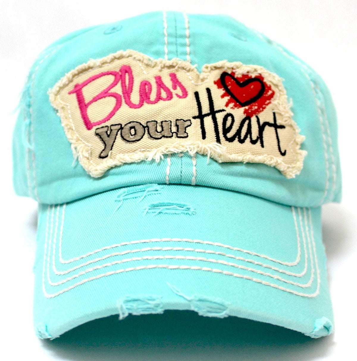 "Bless Your Heart" Patch on NEW! MINT Vintage Hat w/ Back <3 Detail - Caps 'N Vintage 