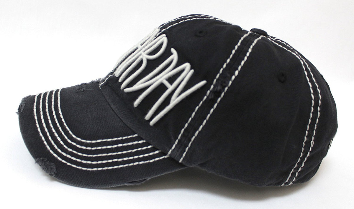 BLK Contrast-Stitch "BAD HAIR DAY" Embroidery Ballcap - Caps 'N Vintage 