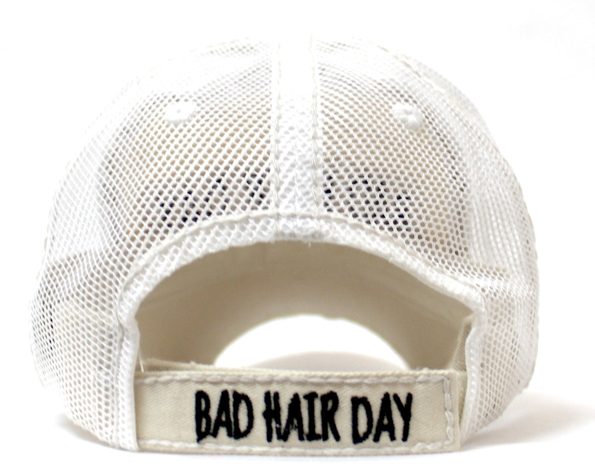 NEW! SUMMER MESH COLLECTION--Stone "BAD HAIR DAY" Vintage Trucker Hat - Caps 'N Vintage 