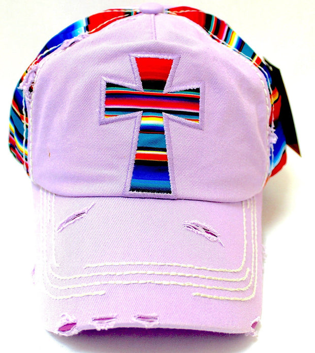 Serape Color Themed CROSS Patch Embroidery Vintage Cap - Caps 'N Vintage 