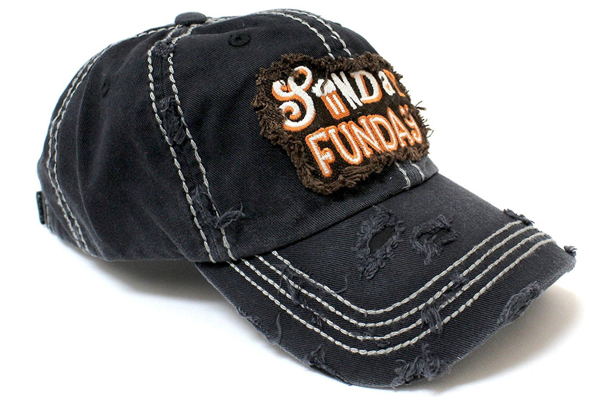 "SUNDAY FUNDAY" Patch Embroidery Vintage Baseball Hat - Caps 'N Vintage 