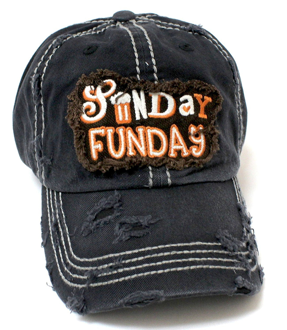 "SUNDAY FUNDAY" Patch Embroidery Vintage Baseball Hat - Caps 'N Vintage 