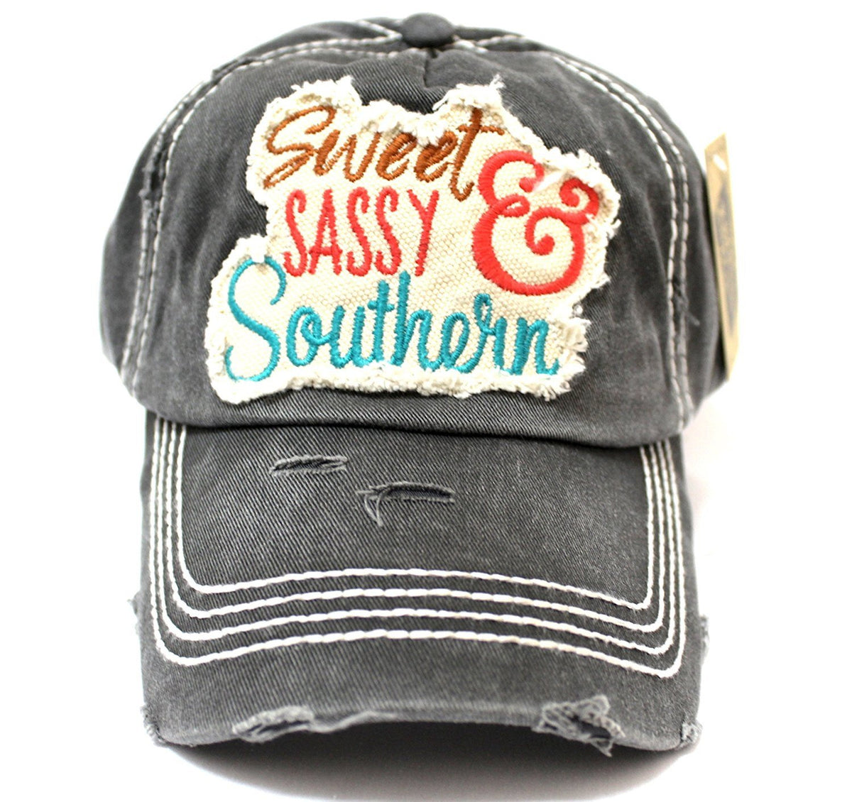 "Sweet SASSY & Southern" Patch Embroidery Front & Back Hat - Caps 'N Vintage 