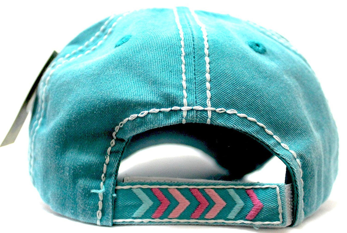 Turquoise "FREE SPIRIT" CHIEF HEADDRESS Patchwork Vintage Baseball Hat - Caps 'N Vintage 